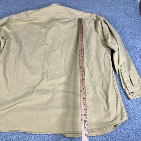 Cabelas Chamois Shirt Men 2XLT Khaki Beige Button Collar Utility Outdoor Shacket - Picture 7 of 10